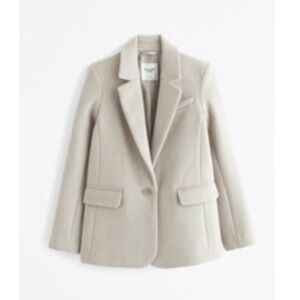 Abercrombie & Fitch Taupe Wool-Blend Blazer